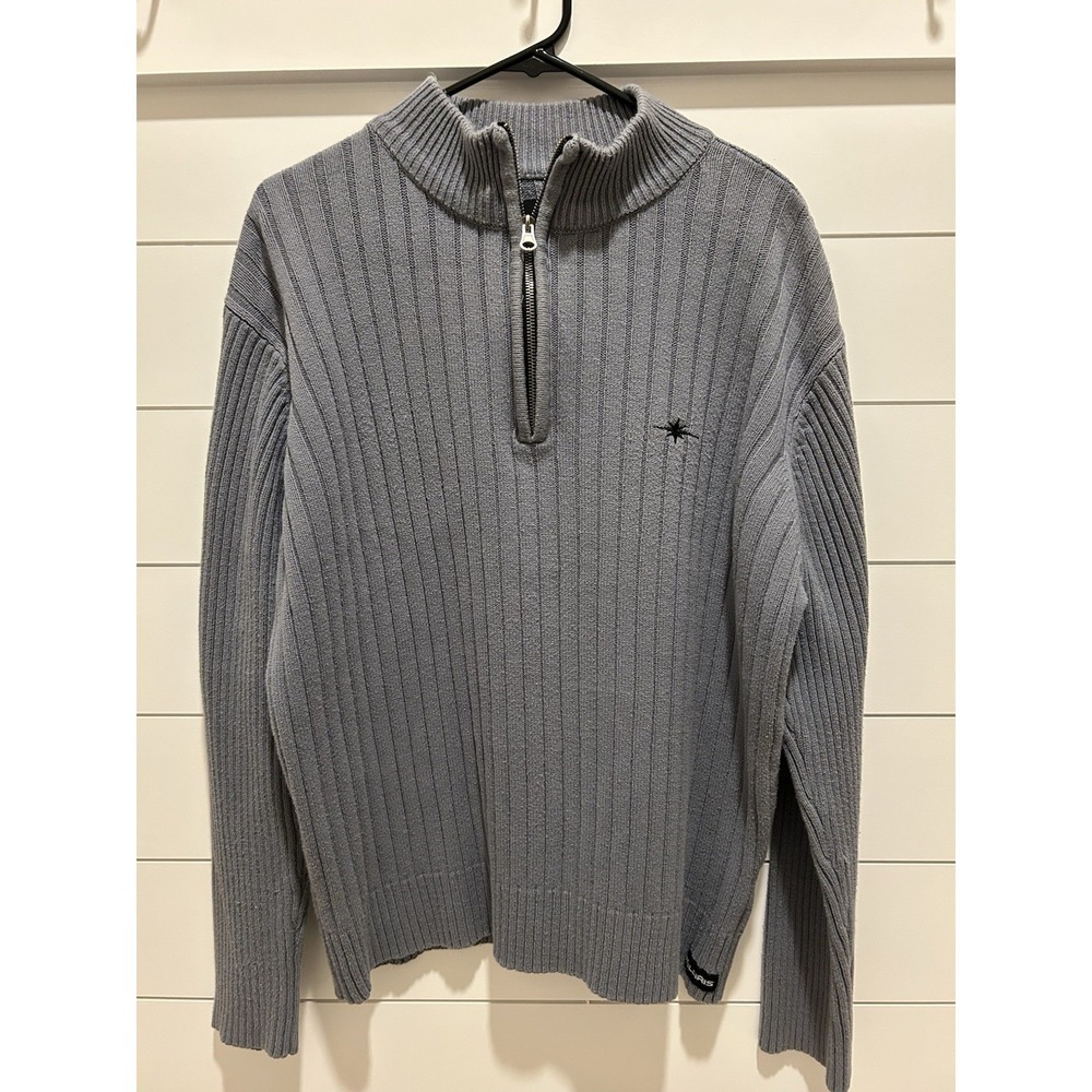 Vintage Polaris Winterwear Gray Knit Sweater Sz XL Snowmobile